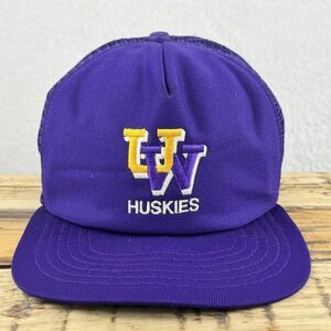Washington Huskies Hat Cap Snap Back Mens‎ Purple NCAA Football Mesh New Era
